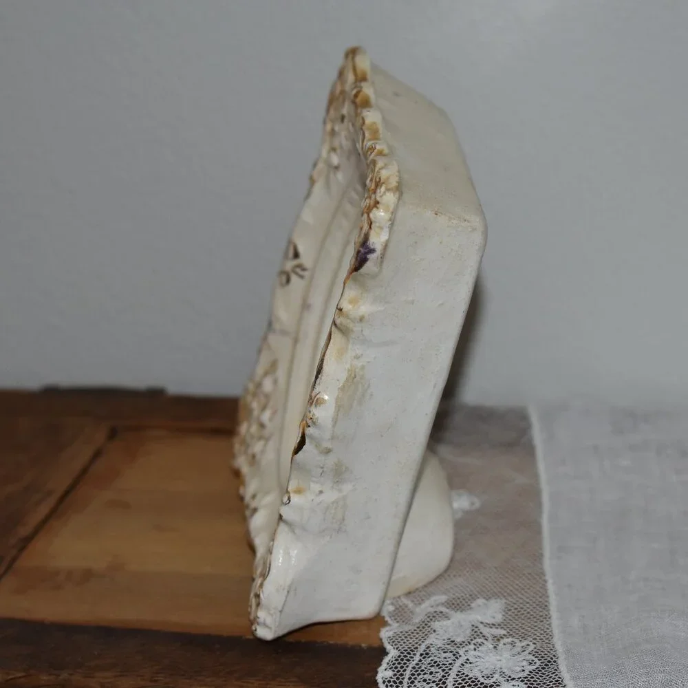 Antique Vintage Mini Ornate Porcelain Picture Frame Victorian Gothic Decor